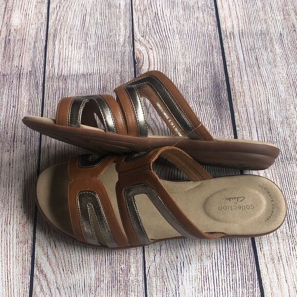 Clarks ADA LILAH Leather Metallic Sandal - Picture 5 of 8